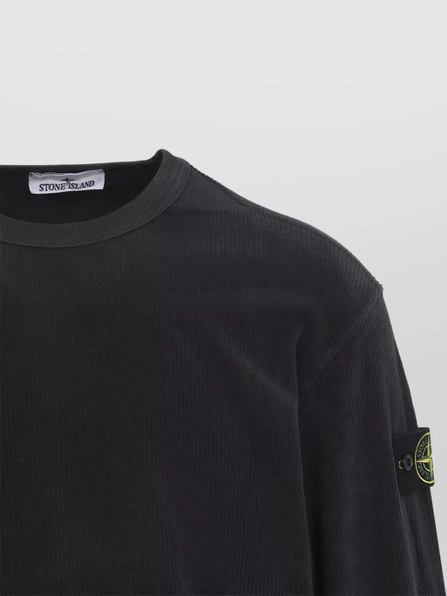 Stone Island Ribbed Cotton Crewneck Sweatshirt