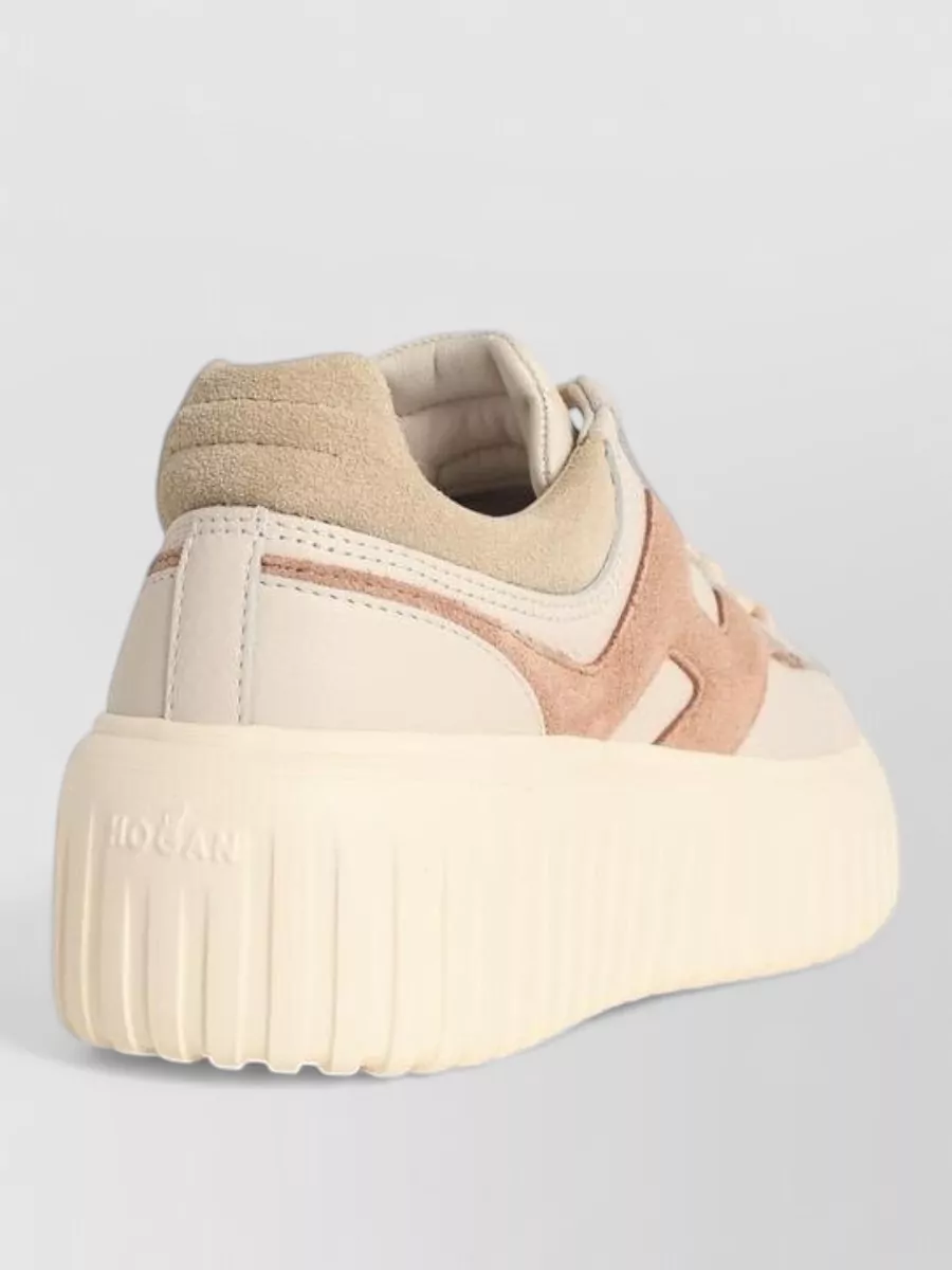 Hogan H Stripes Leather Sneakers Platform Sole