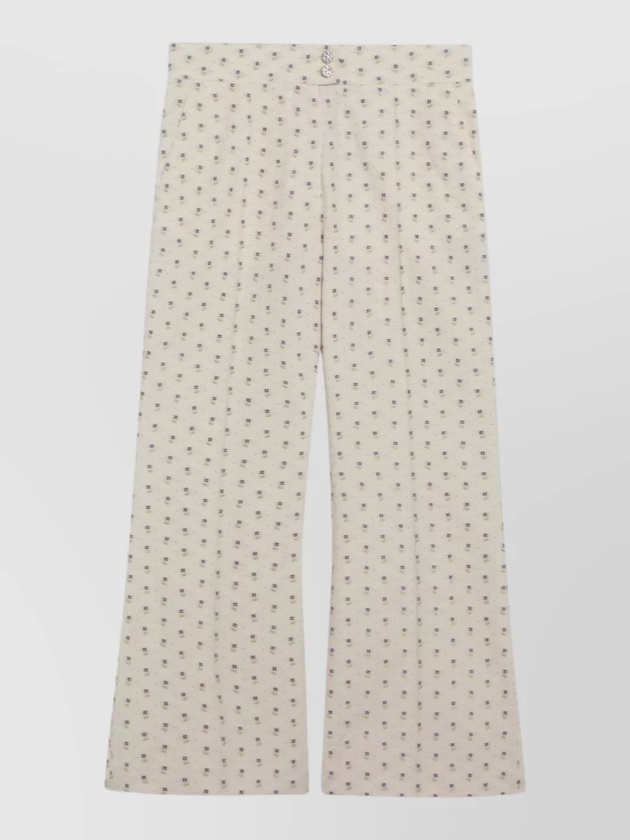 Valentino floral-print wide-leg trousers