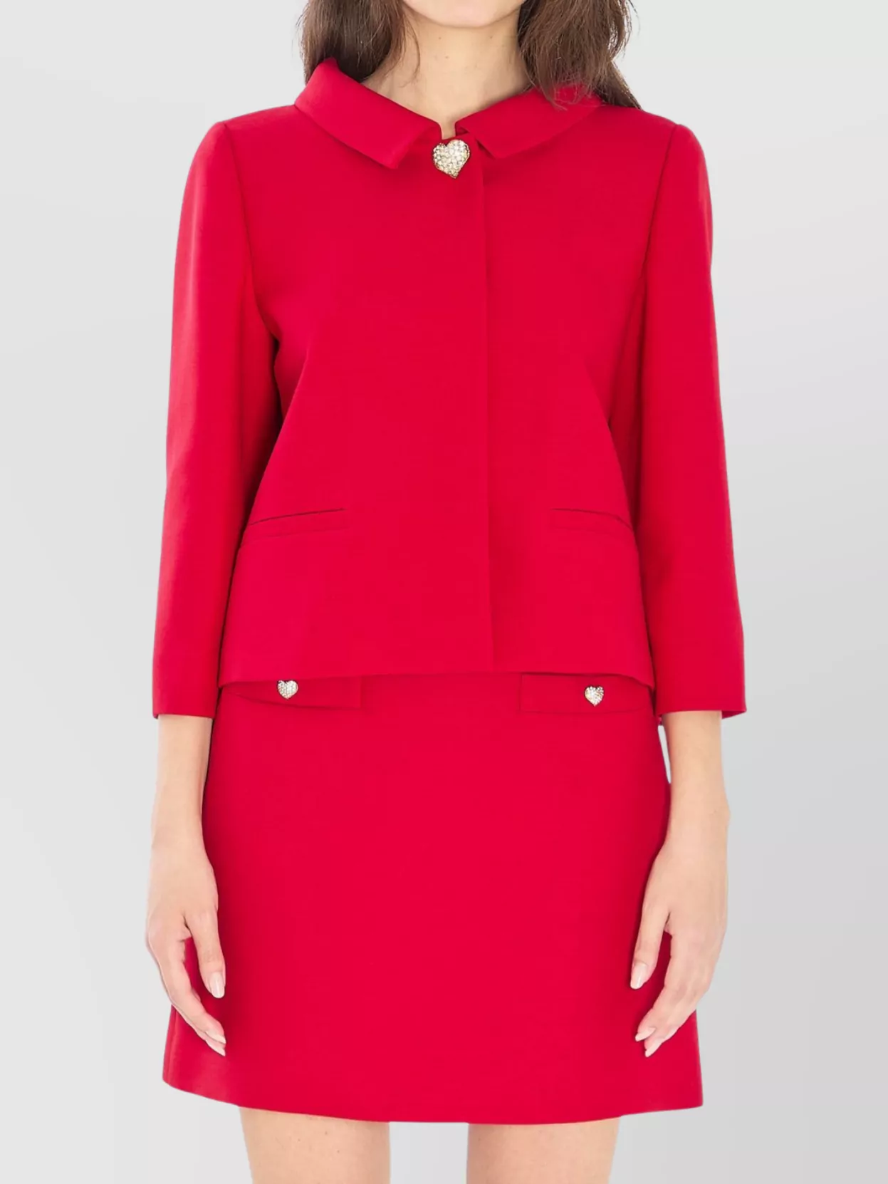 Valentino Garavani Couture Crepe Jacket Jeweled Buttons
