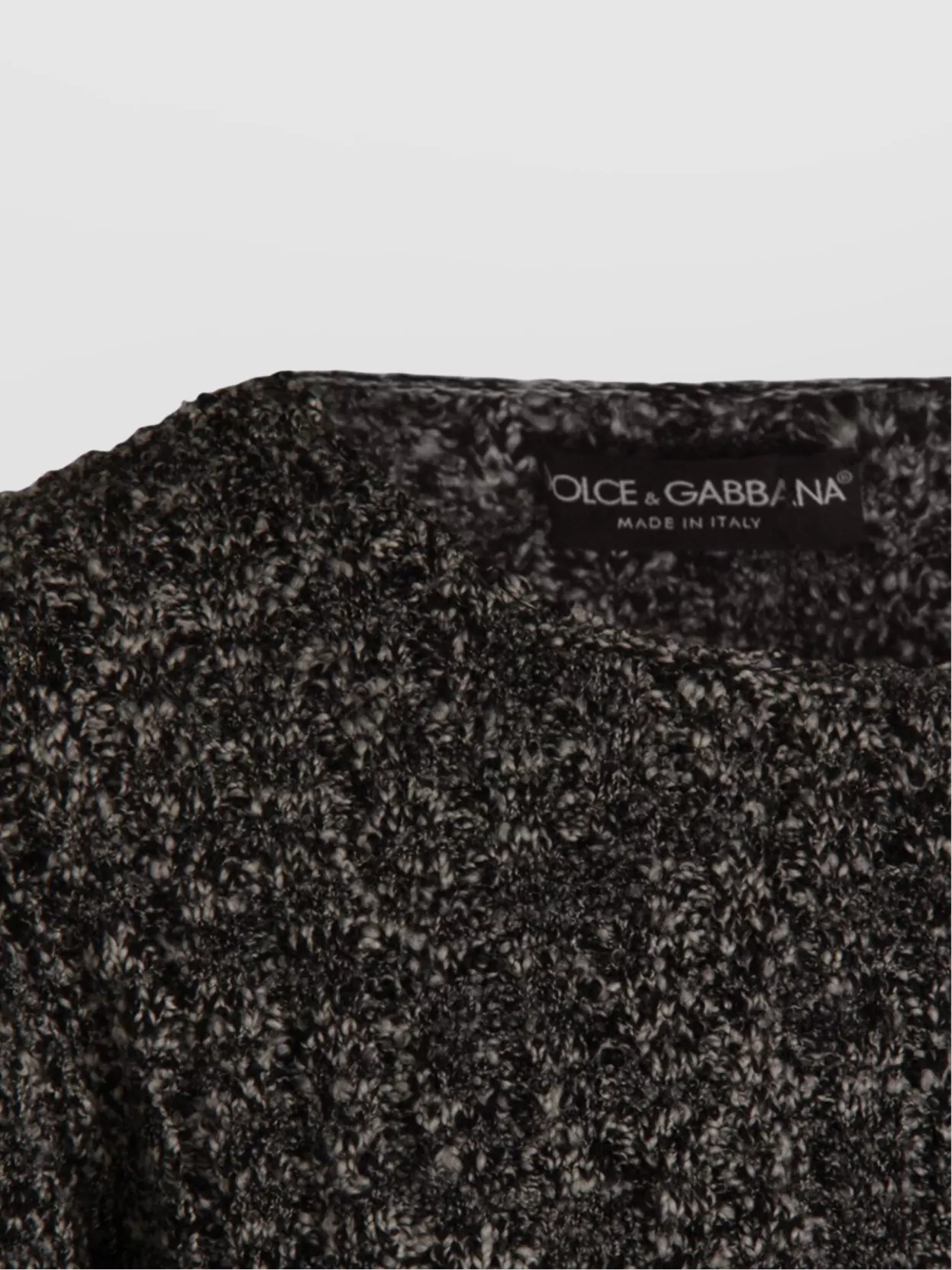 Dolce&Gabbana Textured Fabric Round Neck Long Sleeve Sweater
