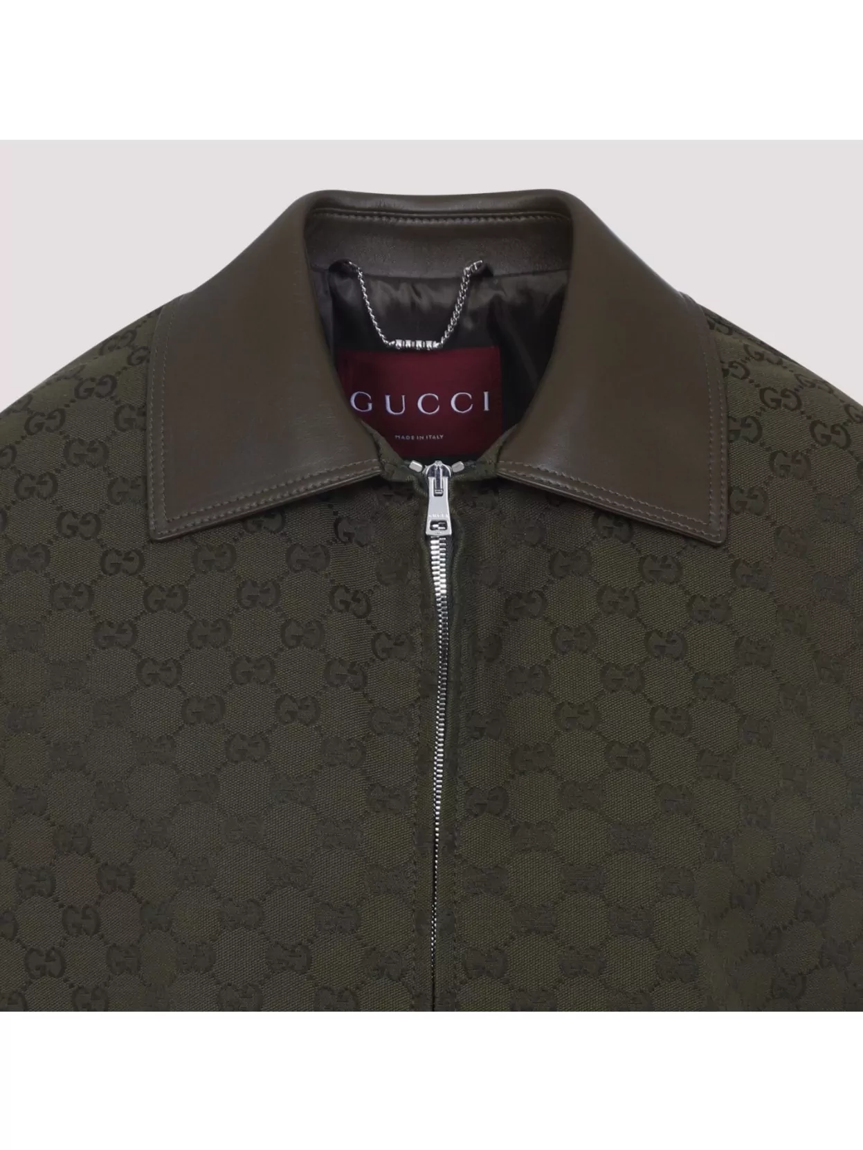 Gucci Military Green Gg Fabric Jacket Women In Green