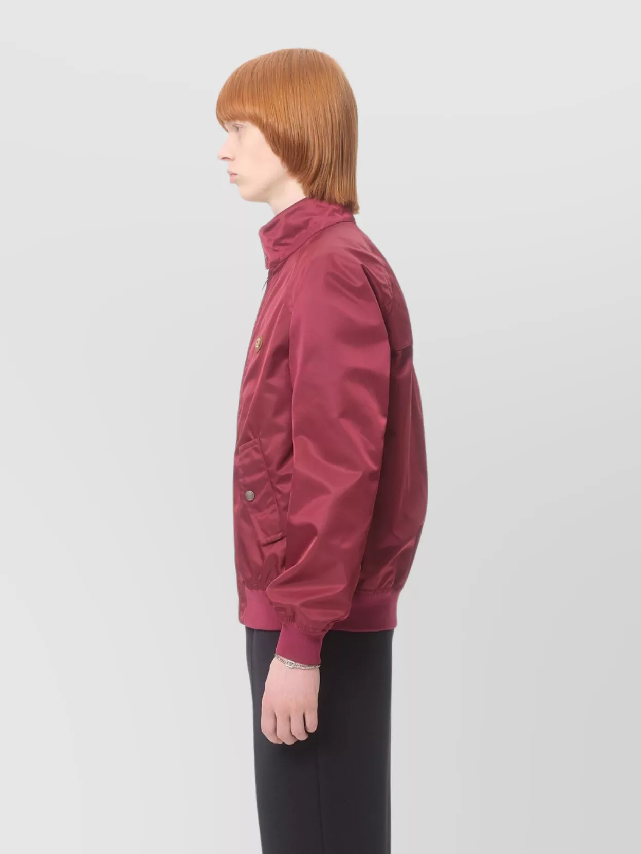 Valentino Garavani Ribbed Trim Jacket Featuring Vlogo Patch
