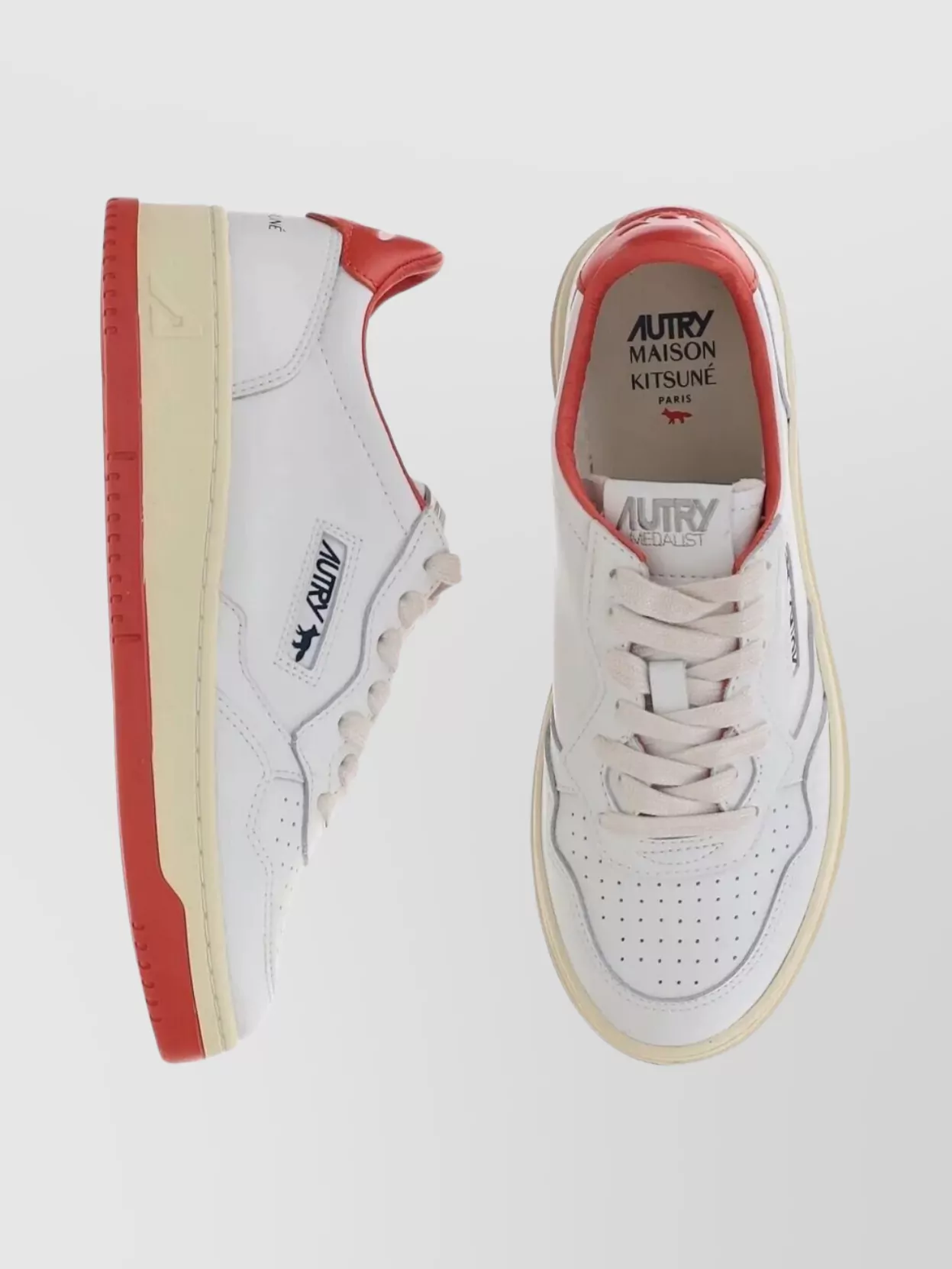 Autry Medalist Low Kitsune Wht Red In White