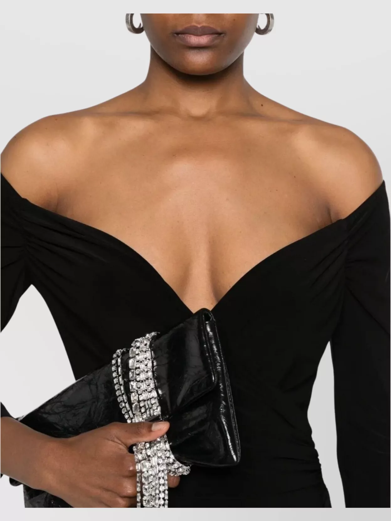 Norma Kamali Draped Off Shoulder Mini Dress