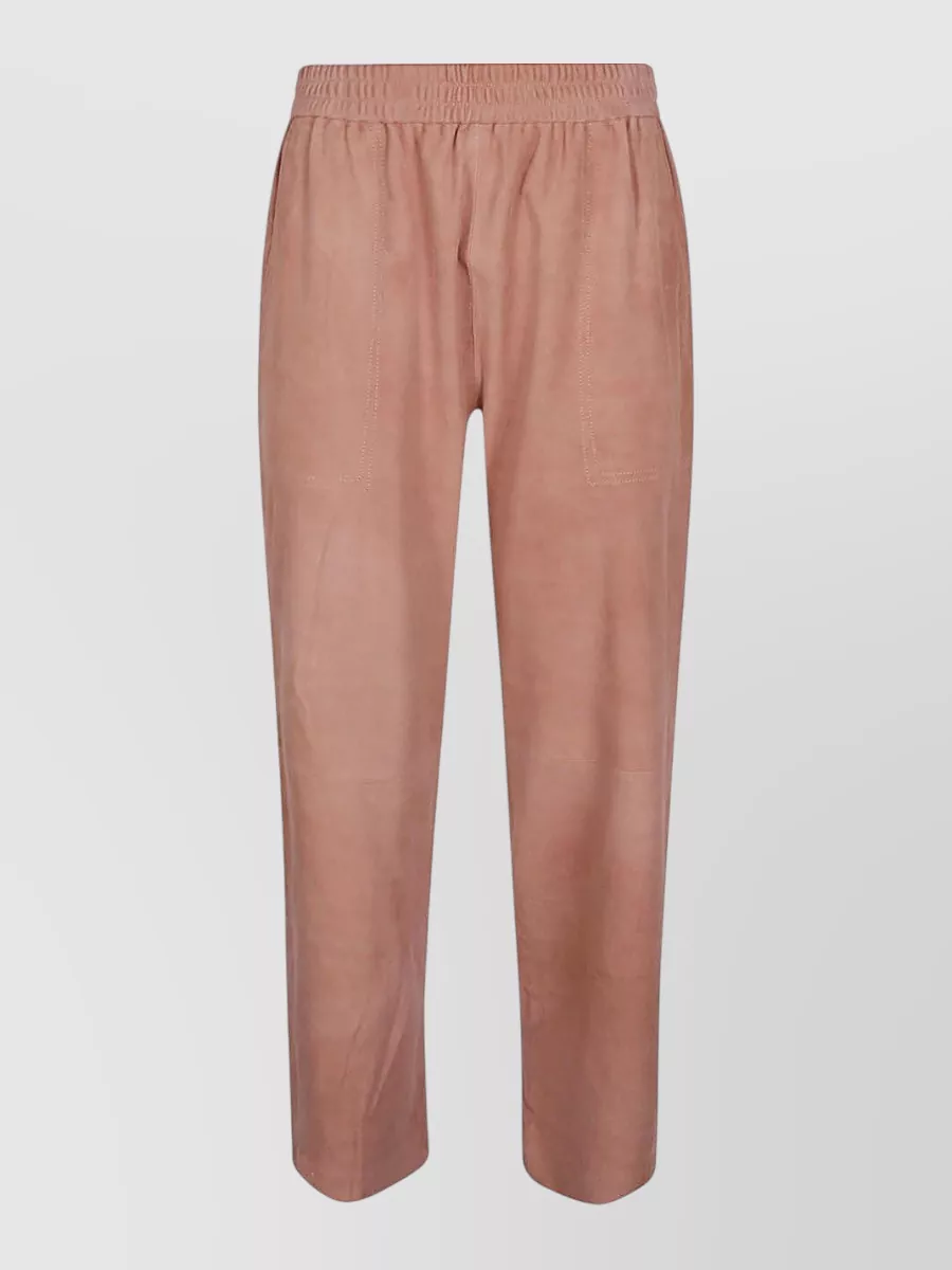Via Masini 80 leather wide-leg trousers