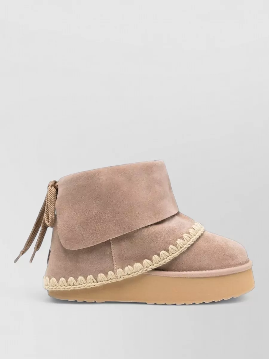 Mou calfskin platform ankle boots