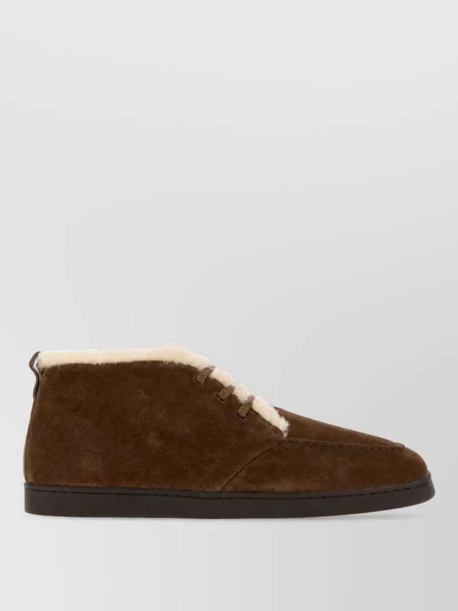 Church's suede leather lace-up slippers