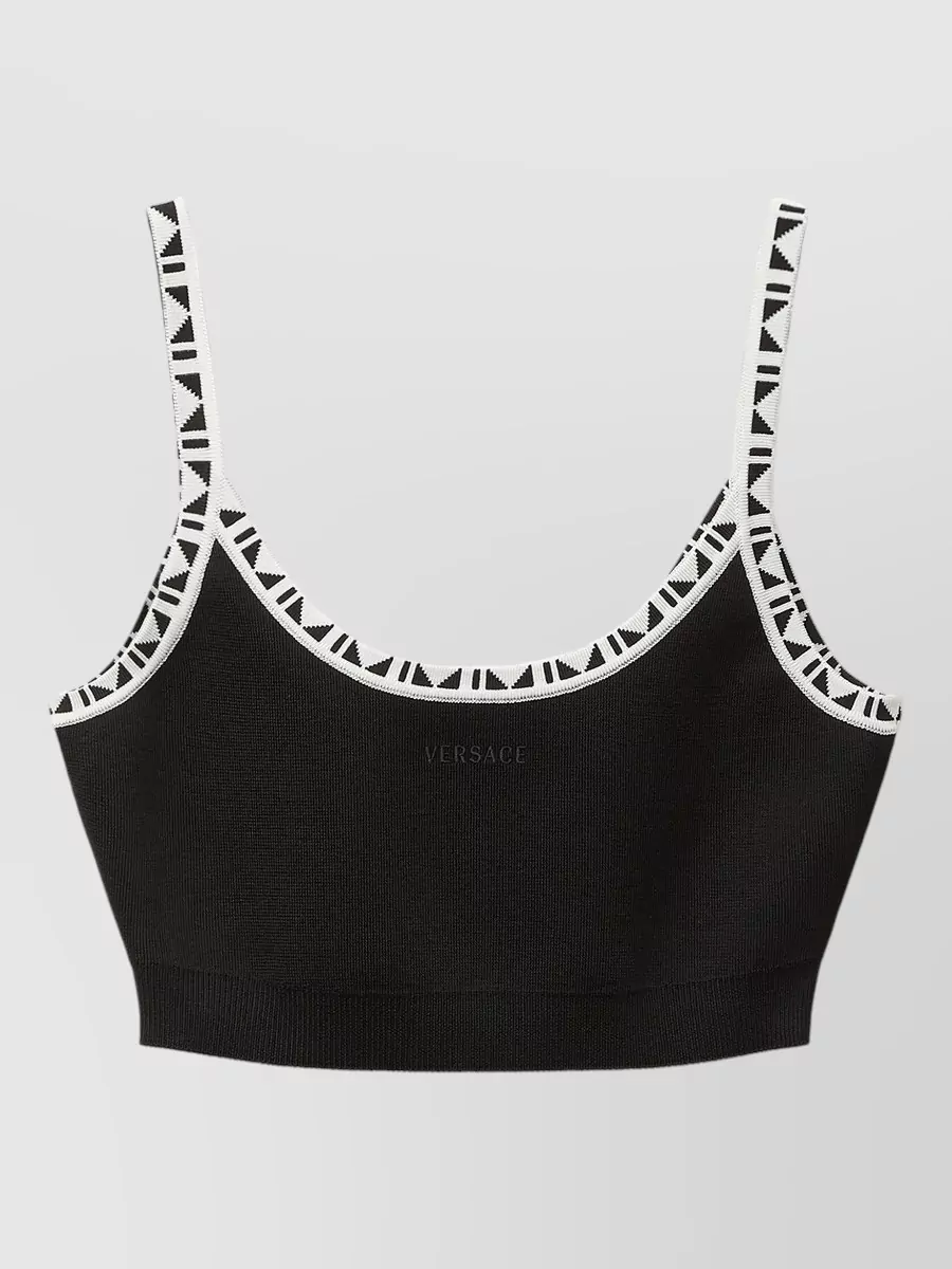 Versace viscose-blend jacquard knit sleeveless crop top