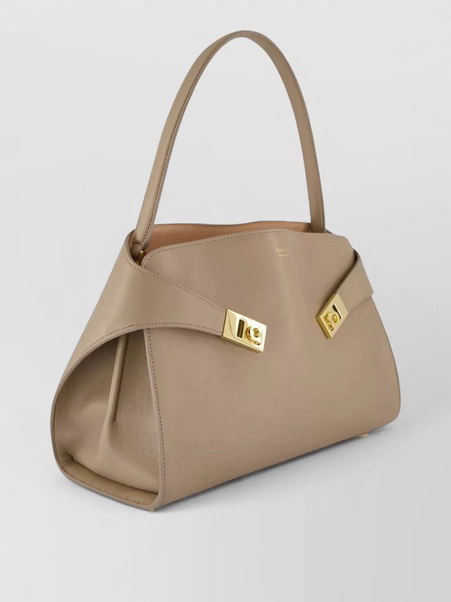 Ferragamo The Hug Bag Medium Leather Tote Bag