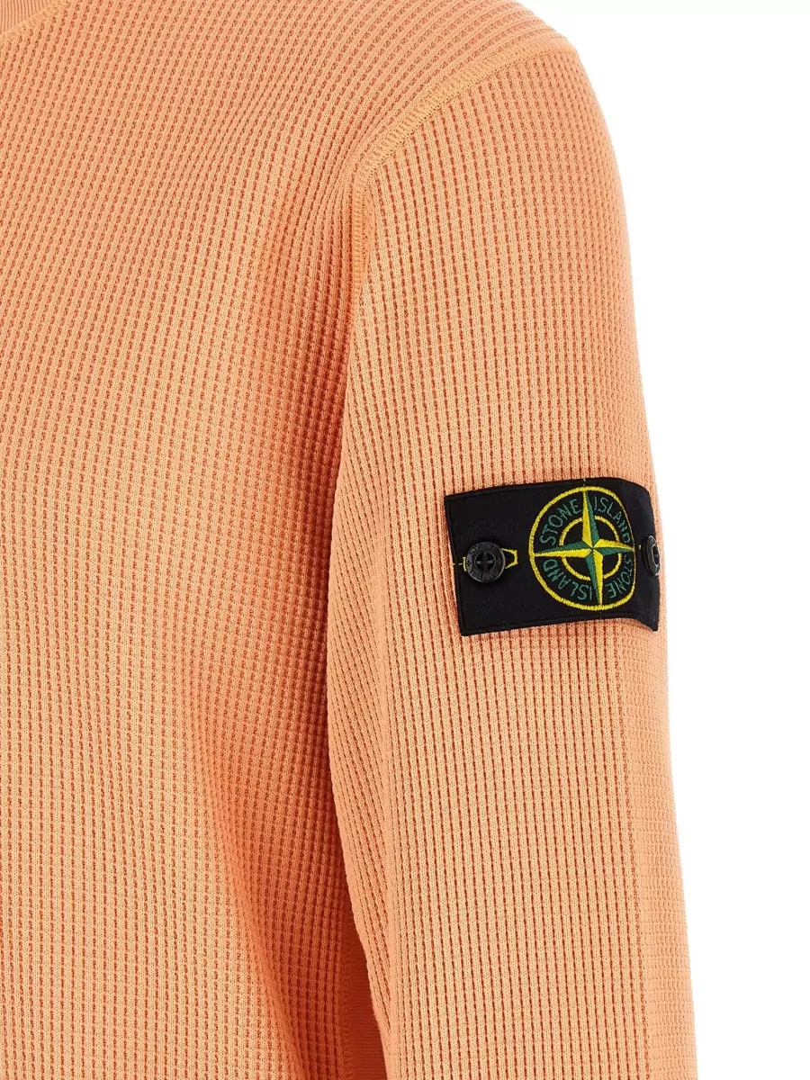 Stone Island Crew Neck Ribbed Knitwear Top