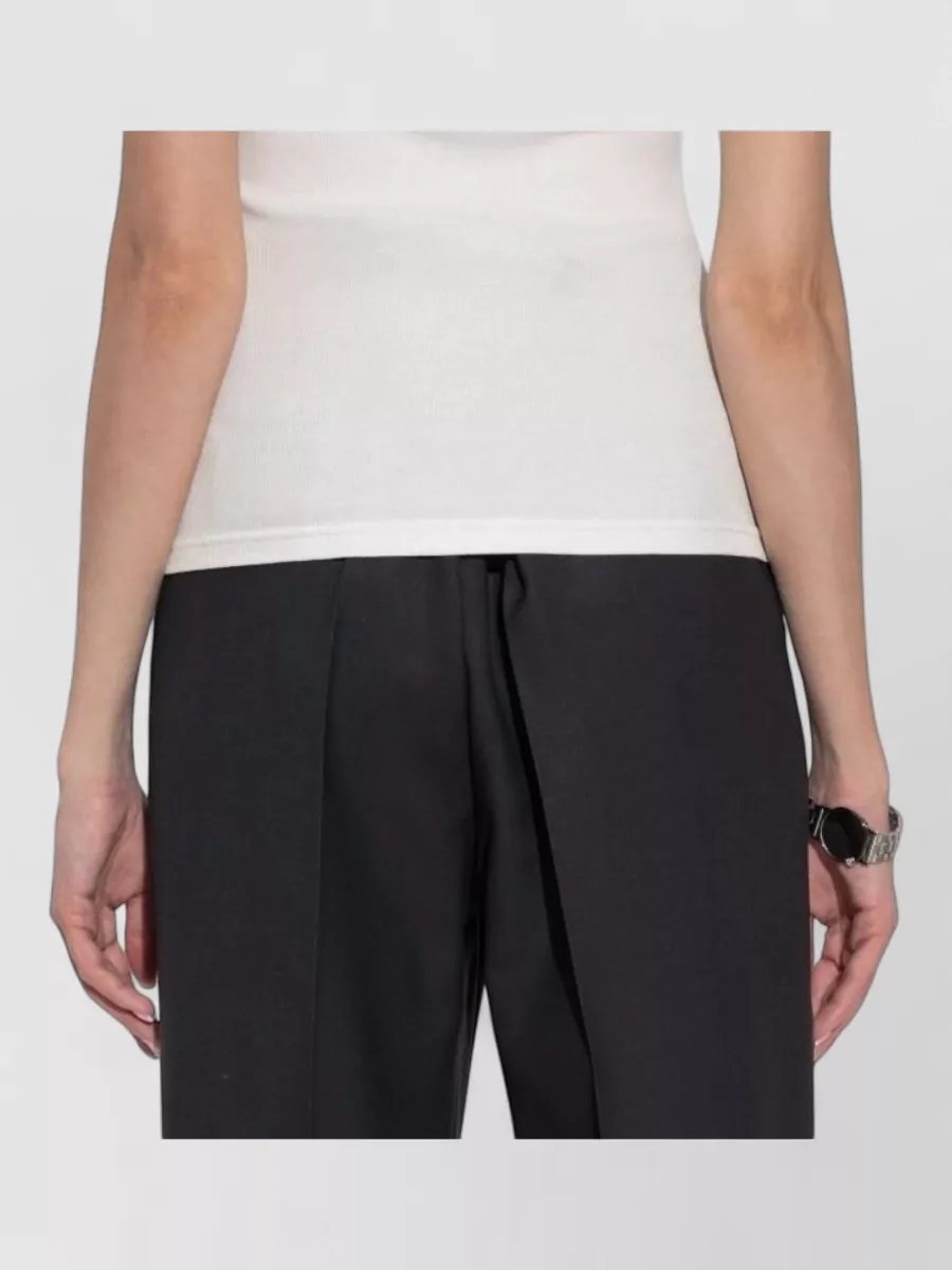 Mm6 Maison Margiela Logo Rib Knit Sleeveless Tank Top