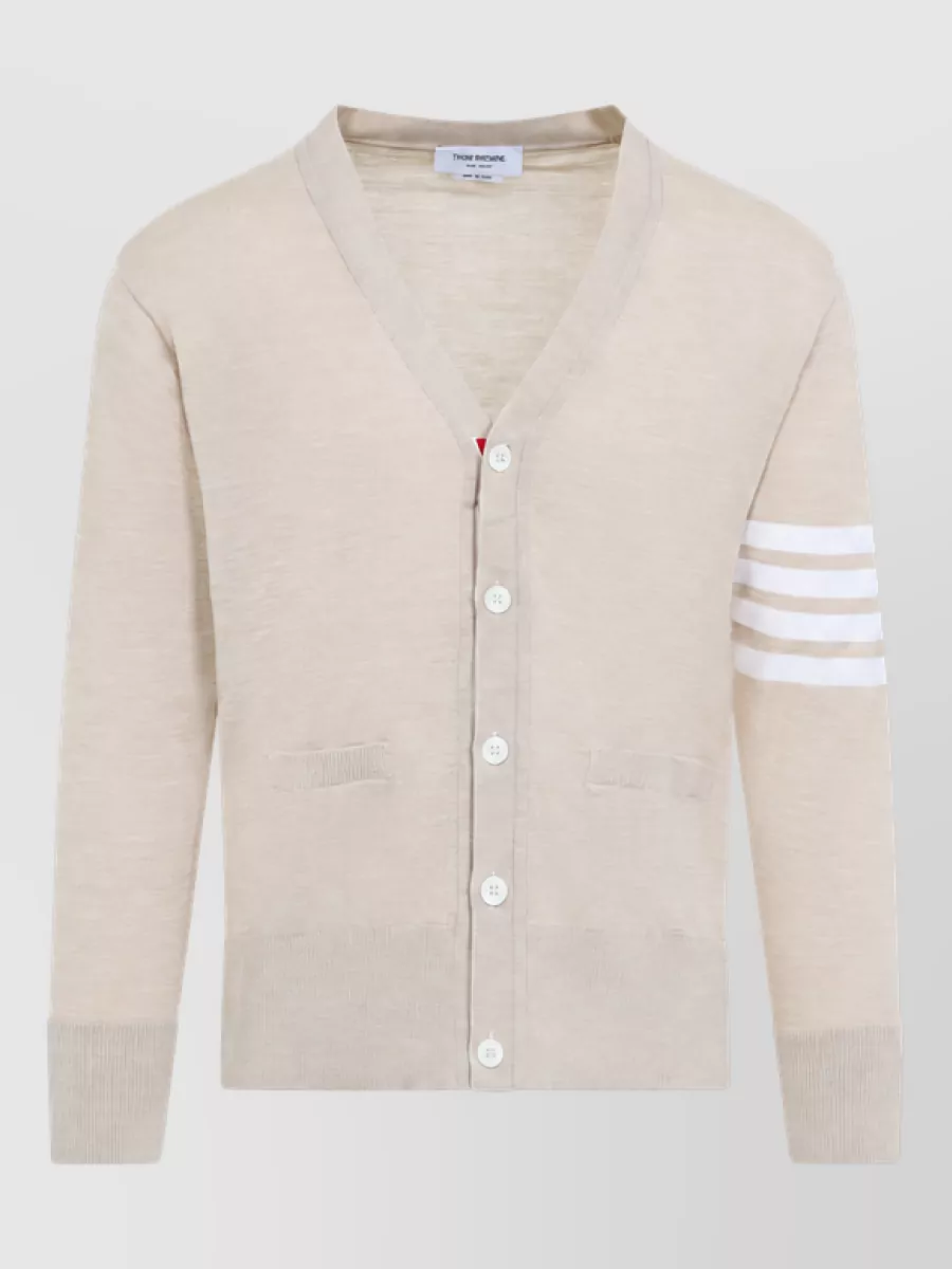 Thom Browne merino wool v-neck long-sleeve cardigan