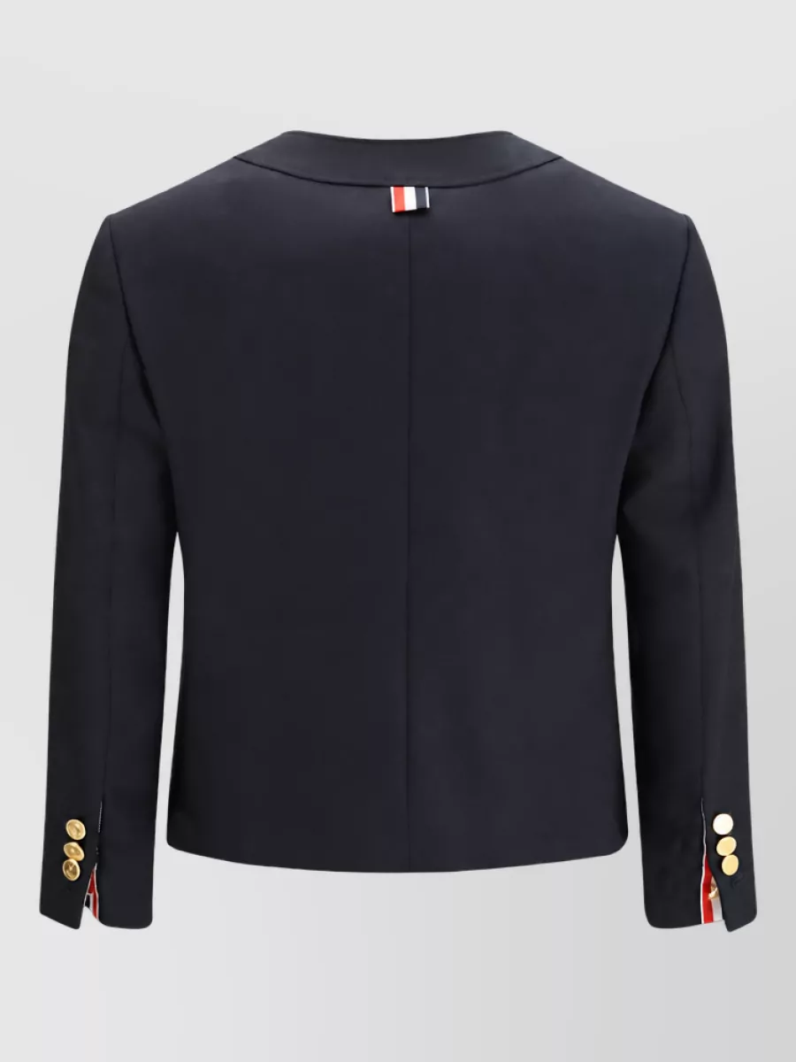 Thom Browne Merino Wool V-Neck Hopsack Suit Jacket