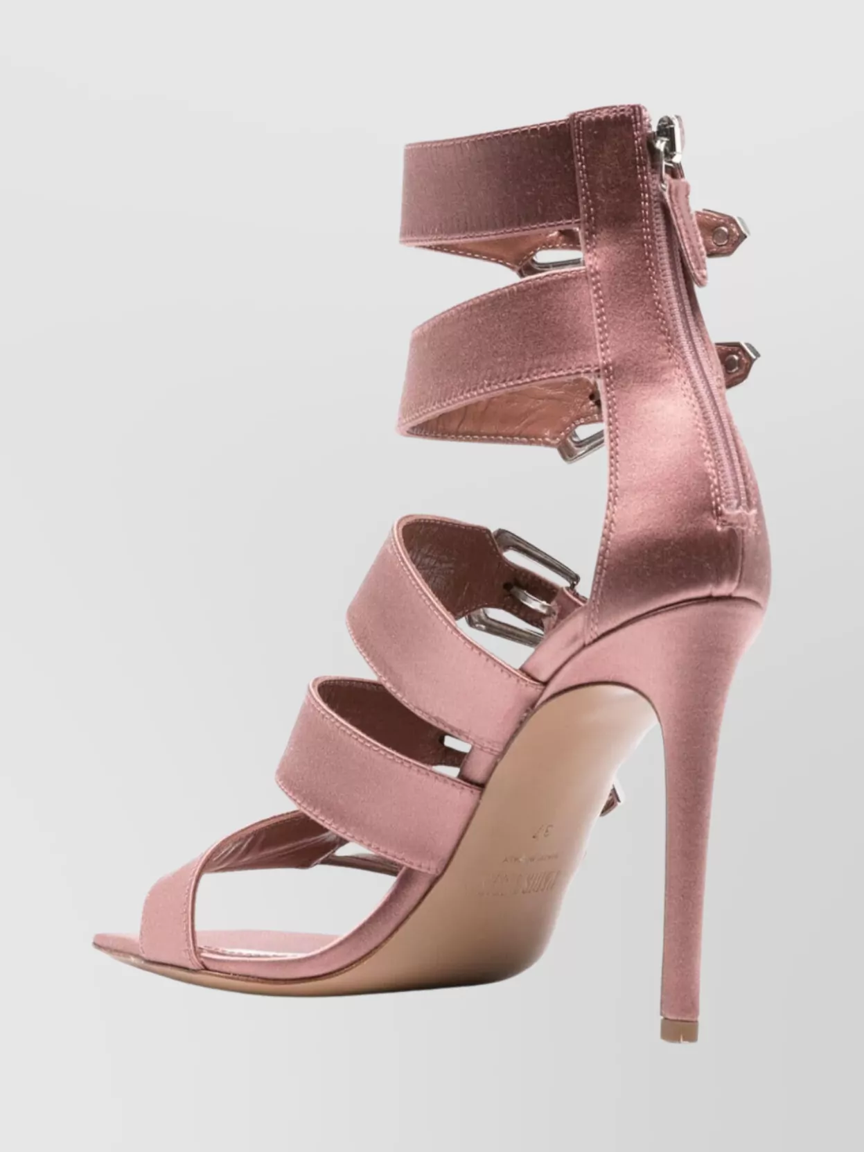 Paris Texas Ursula Square Toe Satin Sandals With Straps