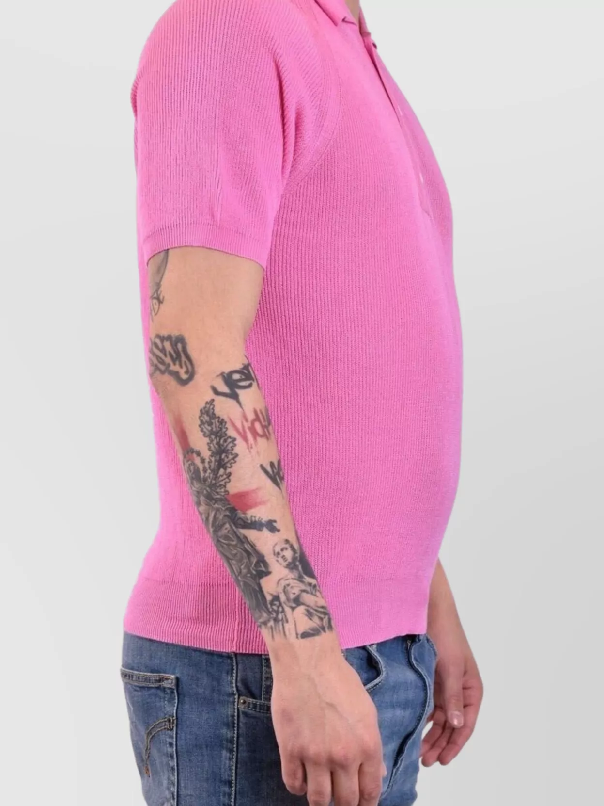 Laneus Ribbed Texture Polo Shirts