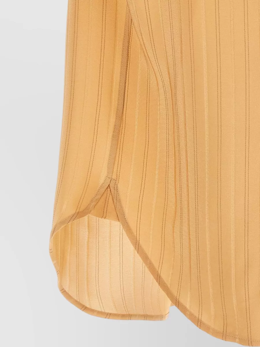 Saint Laurent Silk Striped Short-Sleeve Shirt