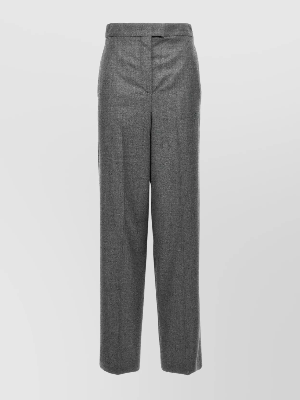 Fendi High-waisted Wide-leg Trousers Front Pleats In Gray