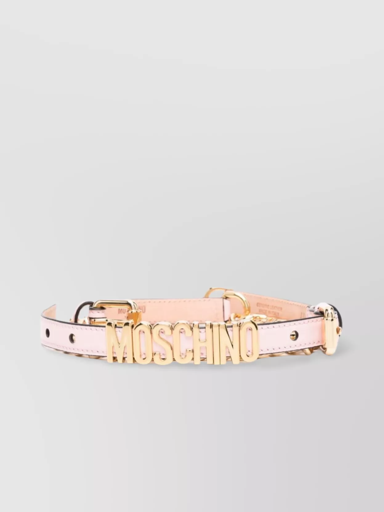 Shop Moschino Calf Leather Belt With Chain Detailing