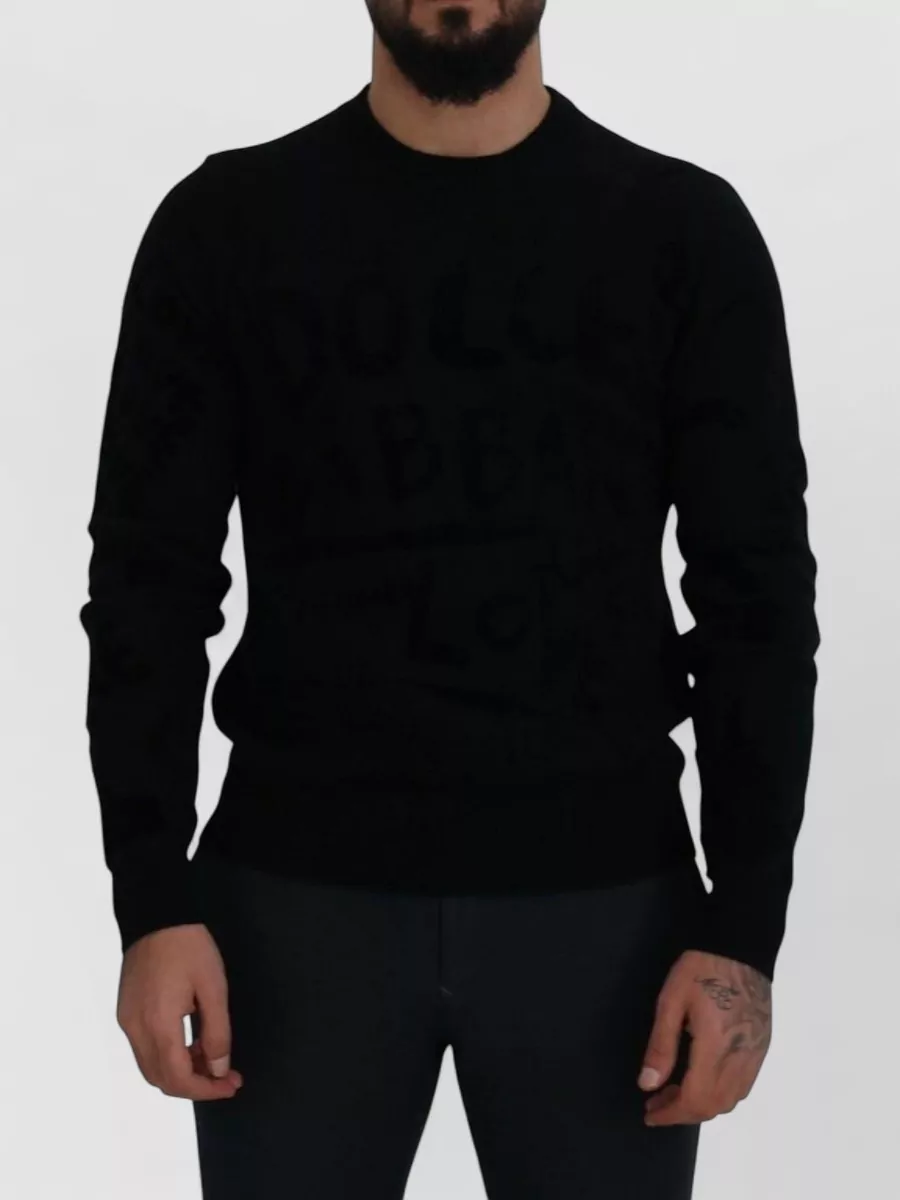Dolce&Gabbana wool logo pattern crewneck sweater