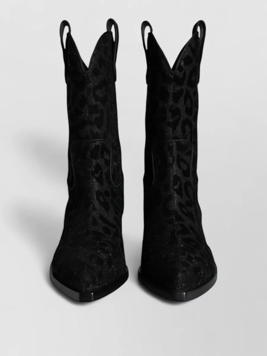 Dolce&Gabbana velvet leopard western boots