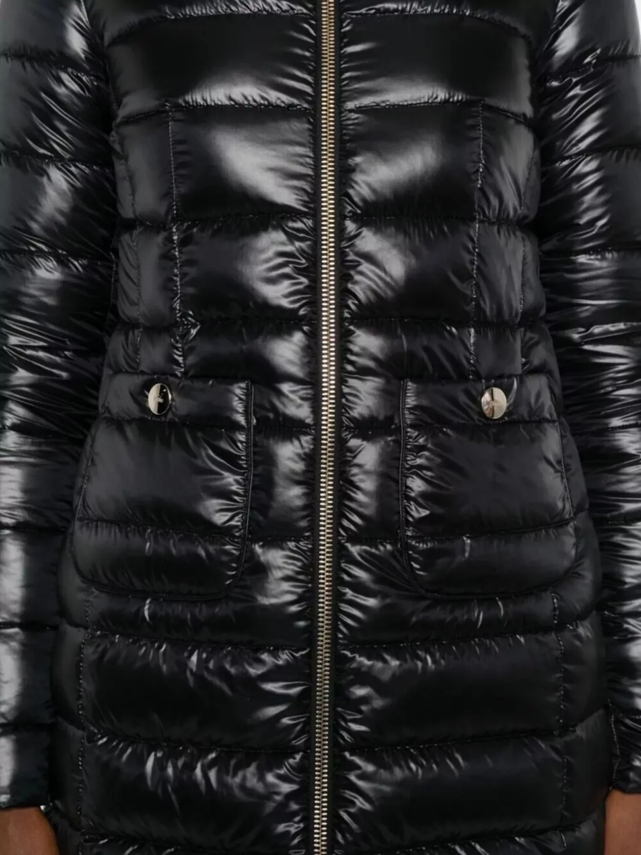 Herno Long Sleeve Quilted Coat And Pockets