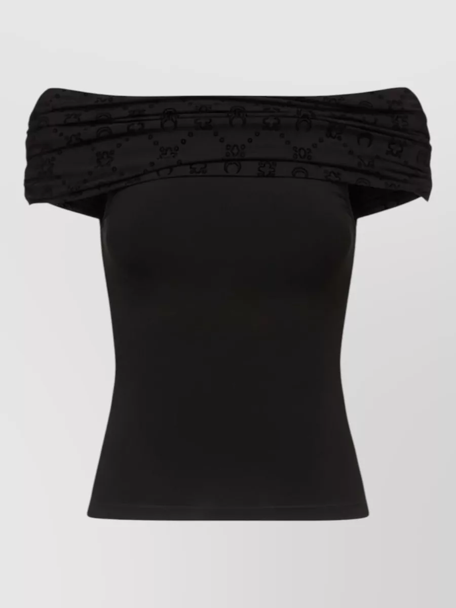 Marine Serre off shoulder draped sleeveless top