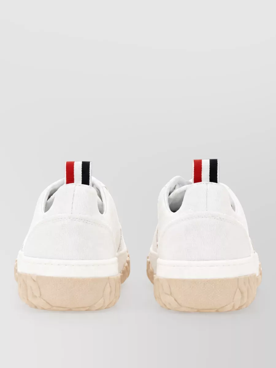 Thom Browne Leather Low-Top Sneakers