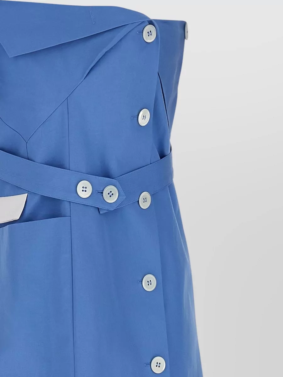 Miu Miu Cotton Off-The-Shoulder Mini Dress