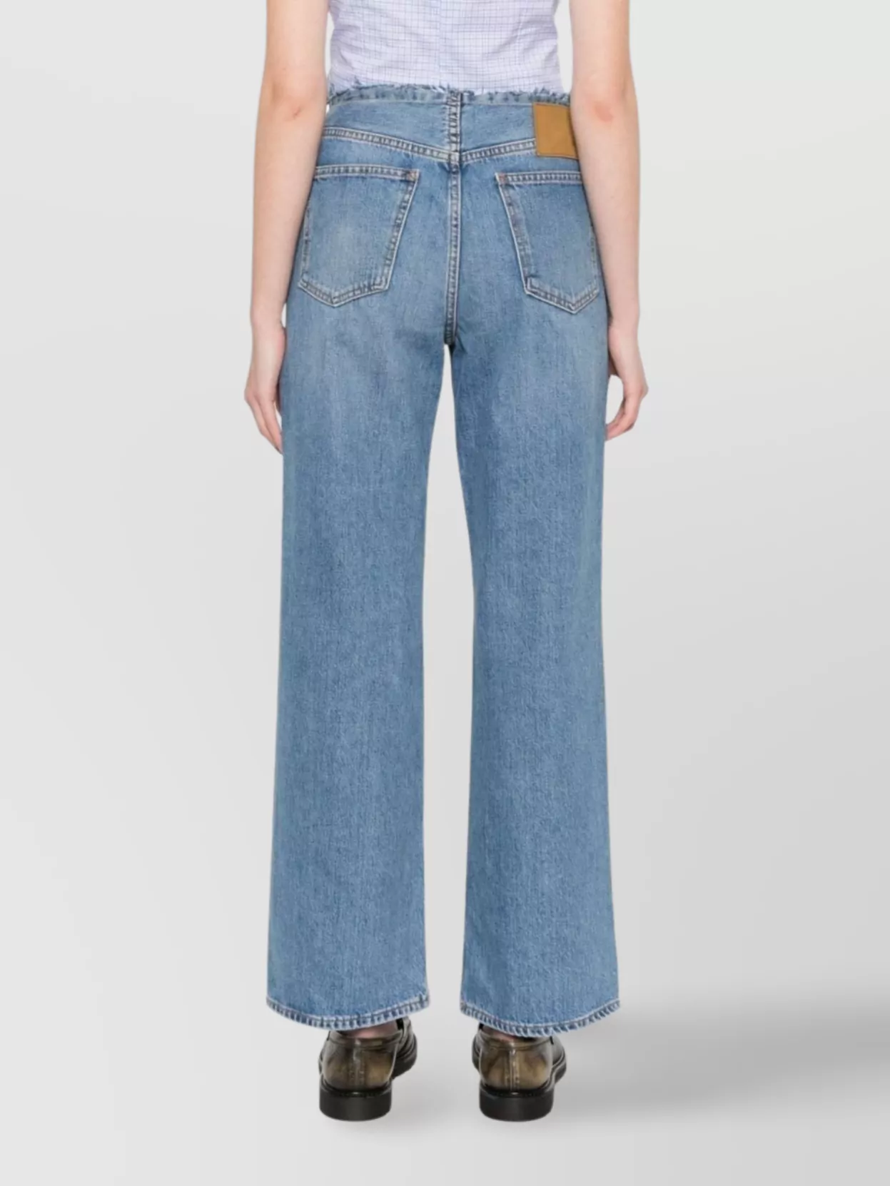 Haikure Wide-Leg Jeans With Frayed Edges