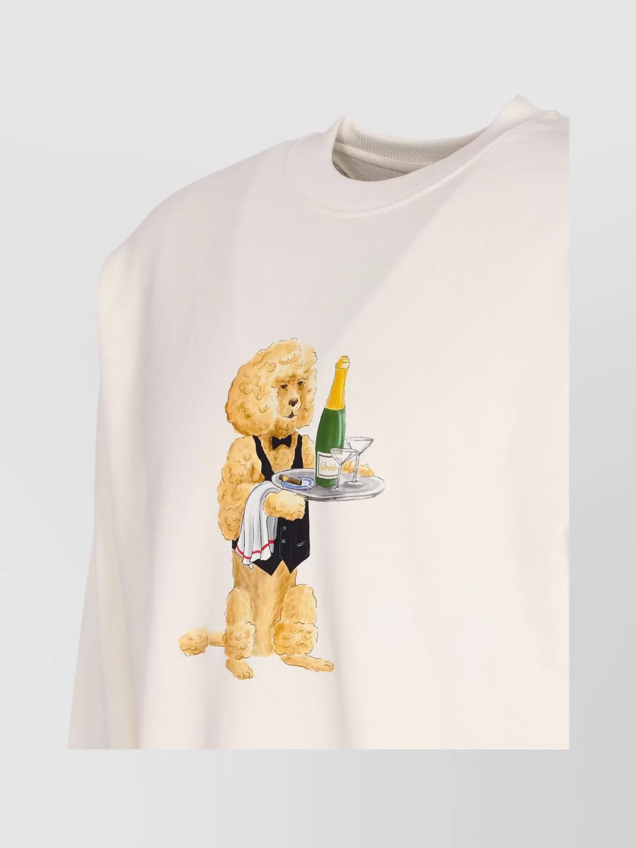 Drôle De Monsieur Long Sleeve Crewneck Sweater Print In Neutral