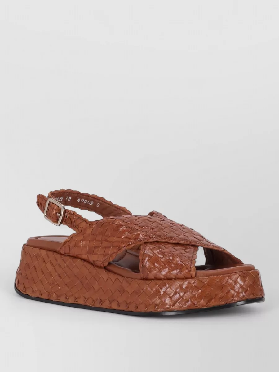 La Rose Leather Platform Sandals