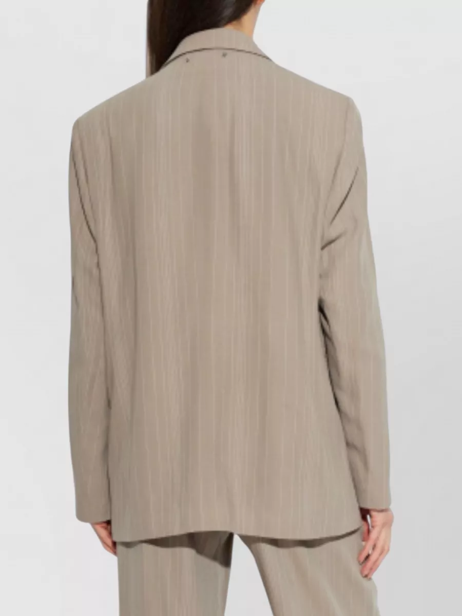 Golden Goose Pinstripe Oversized Virgin Wool Blend Blazer
