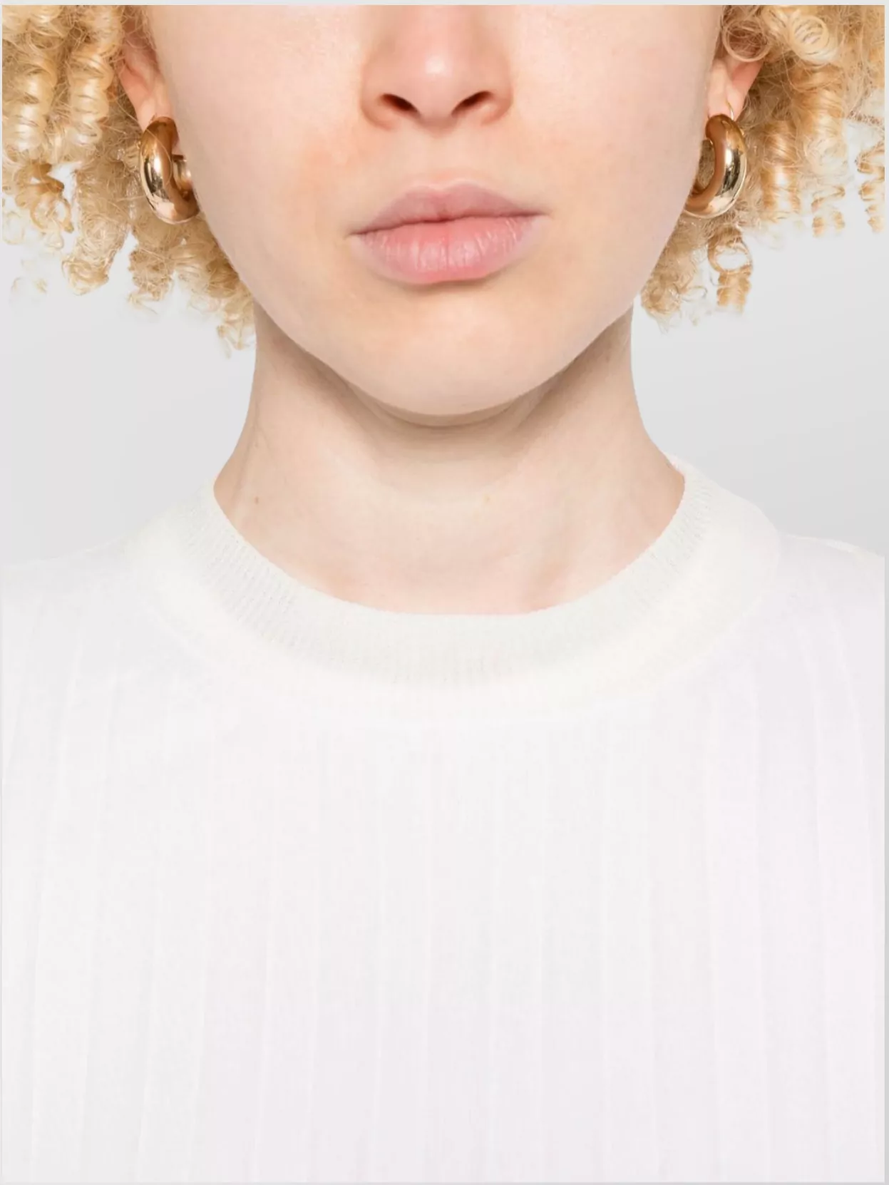 Sportmax Ribbed Crewneck Top With Sheer Long Sleeves