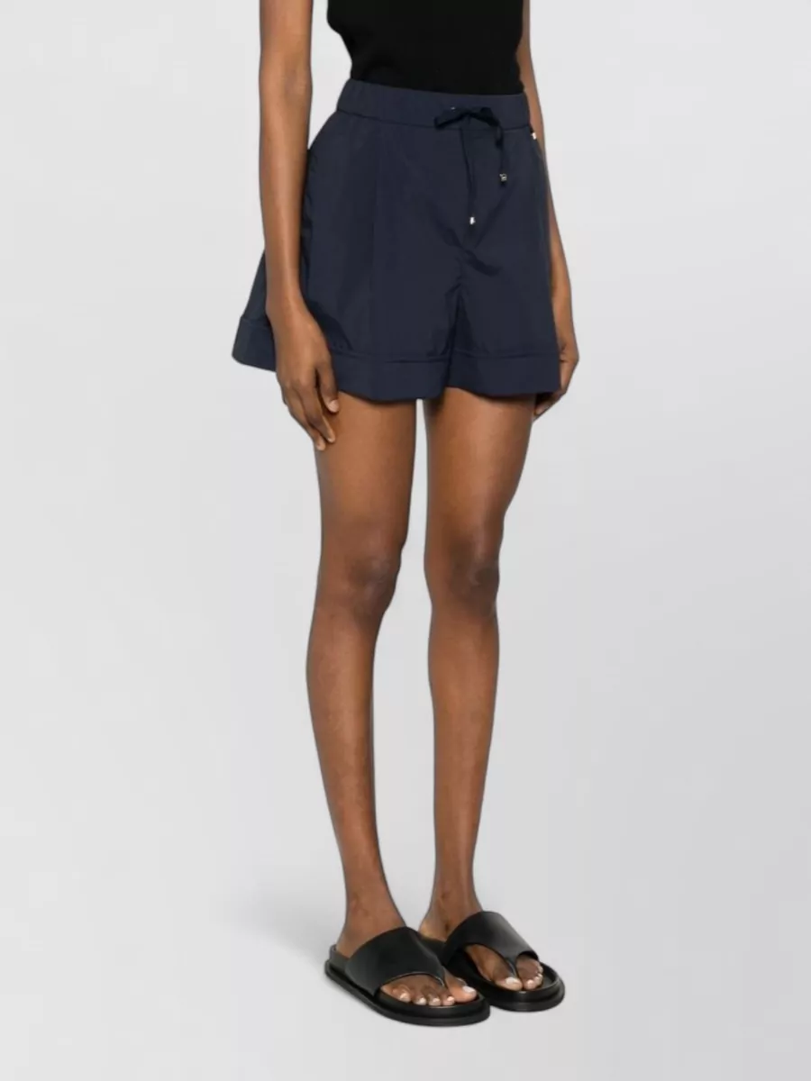 Herno Shorts Elastic Waistband Side Pockets Turn Up Hem