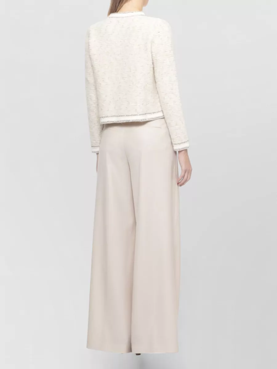 D.exterior Wool Crewneck Long-Sleeve Cardigan
