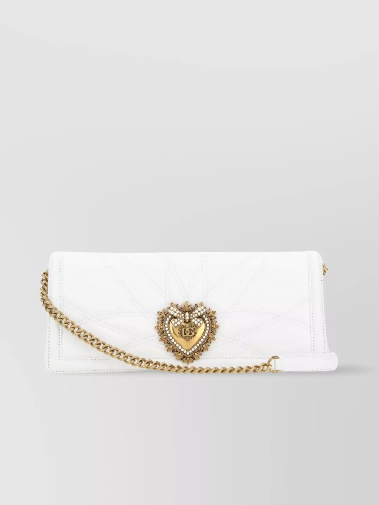 Shop Dolce & Gabbana Devotion Quilted Chain Strap Heart Bag