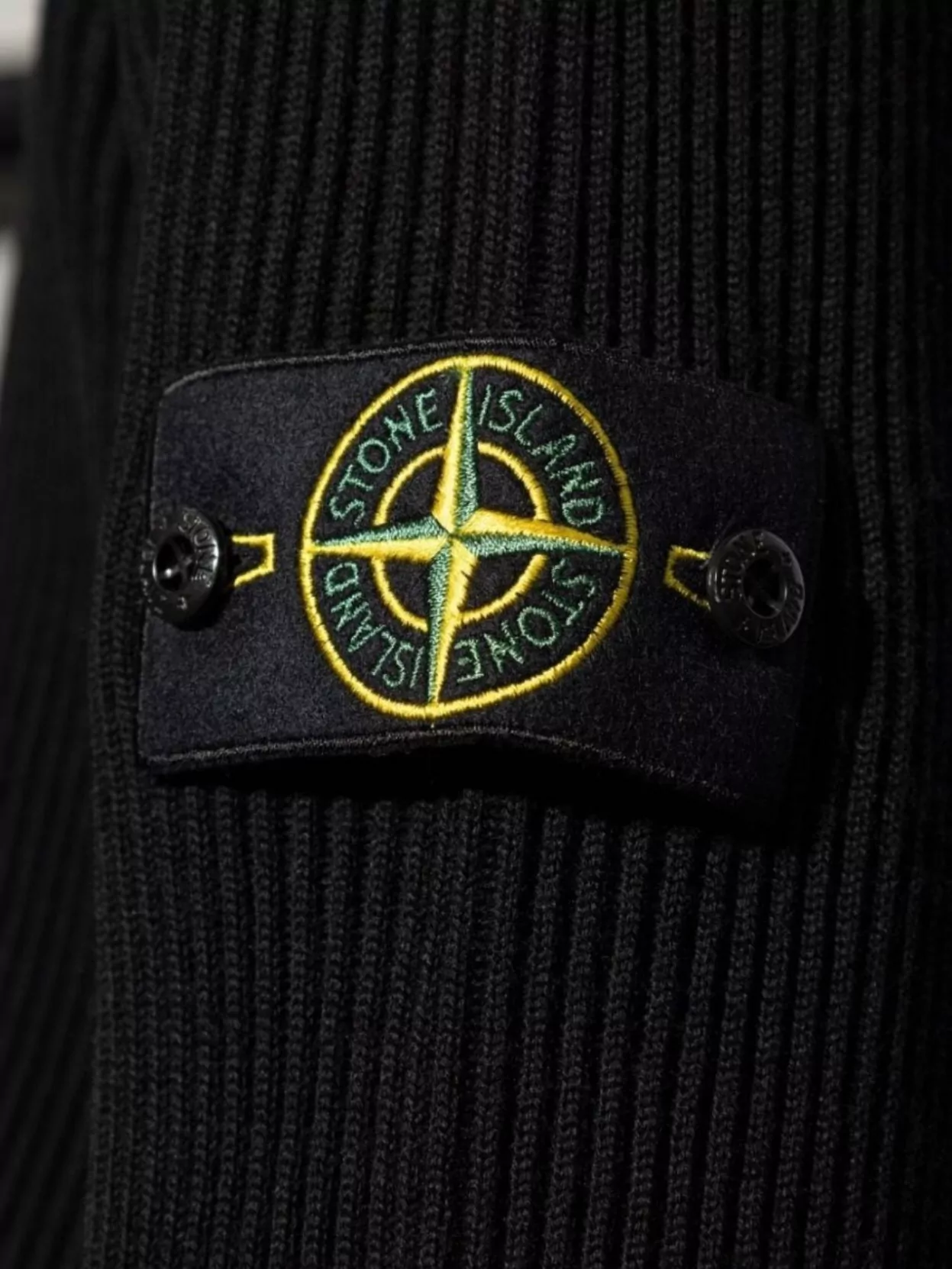 Stone Island Wool High-Neck Ribbed Knit Sweater