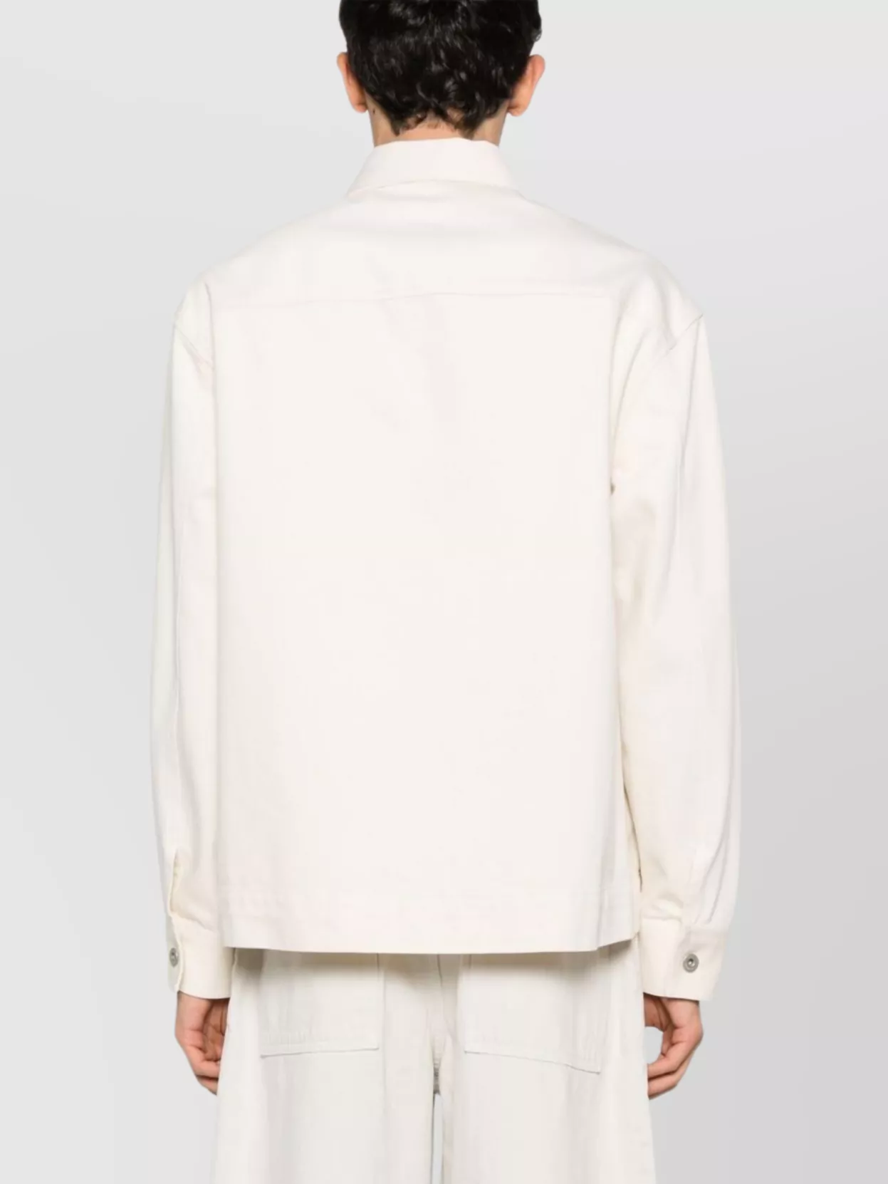 Emporio Armani Point Collar Cotton Jacket With Chest Pocket