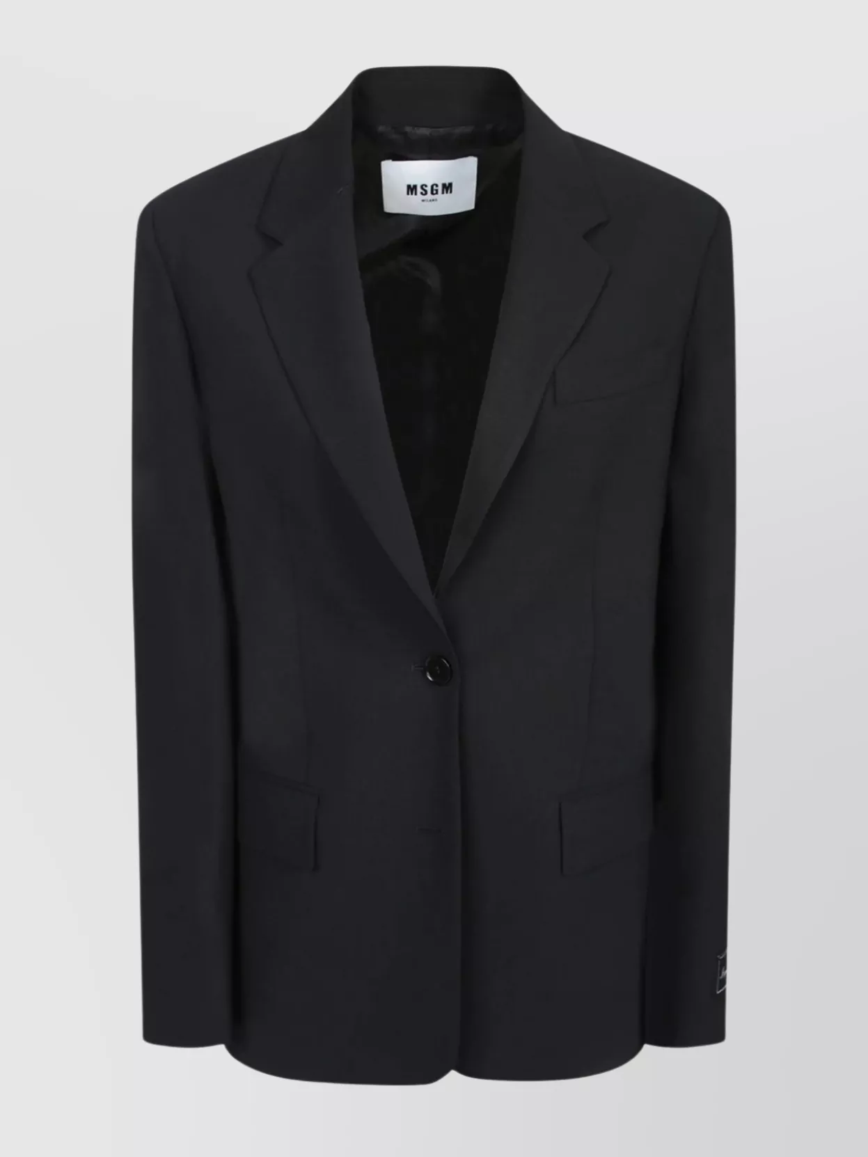 Msgm Jacket With Front Pockets And Long Sleeves In Black