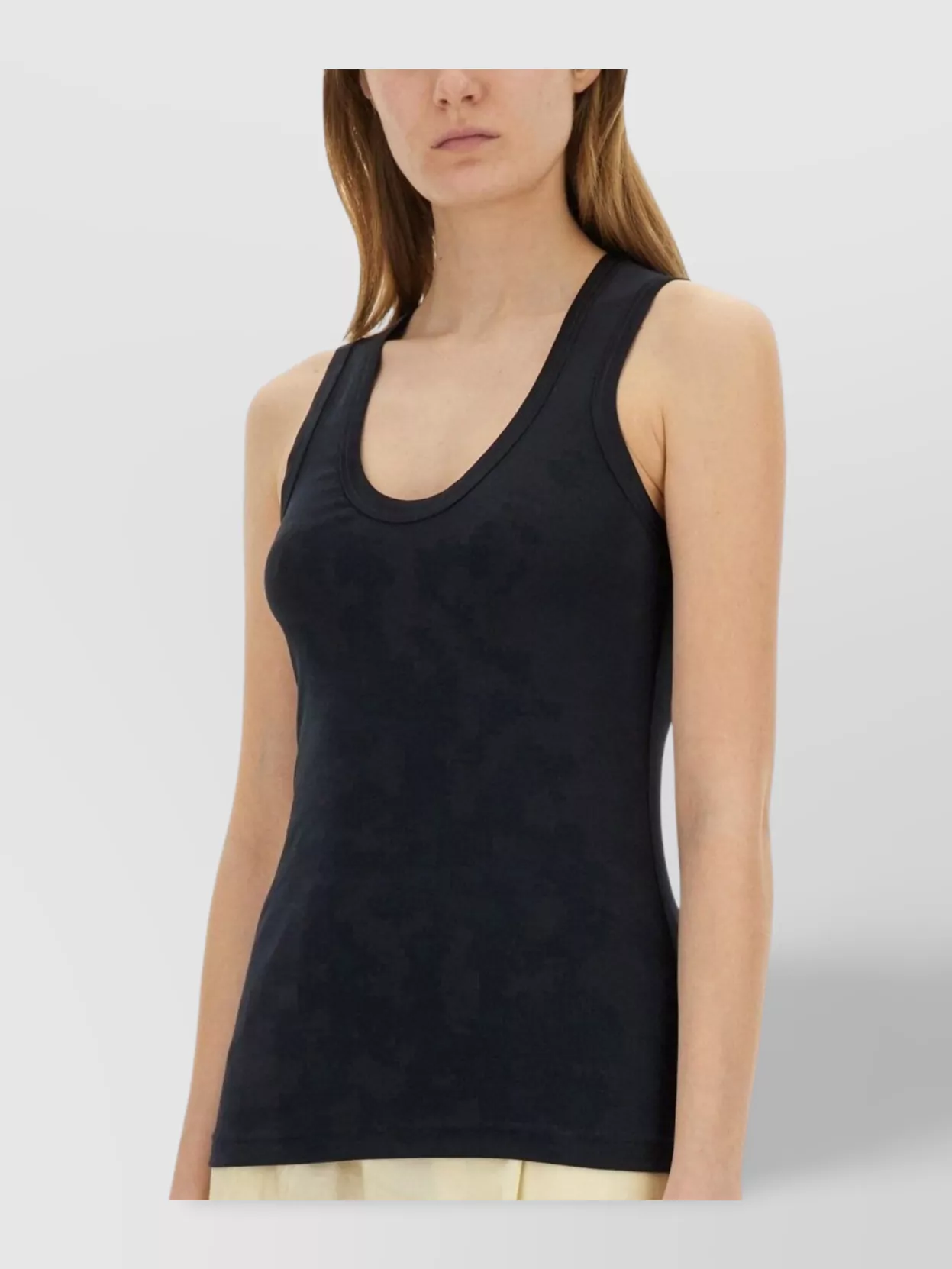 Fabiana Filippi Cotton Sleeveless Scoop Neck Slim Fit Tops