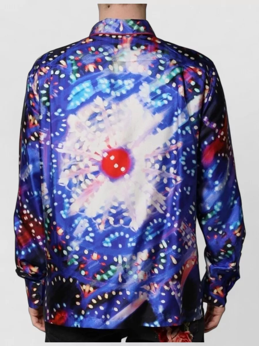 Dolce&Gabbana Silk Printed Long-Sleeve Shirt