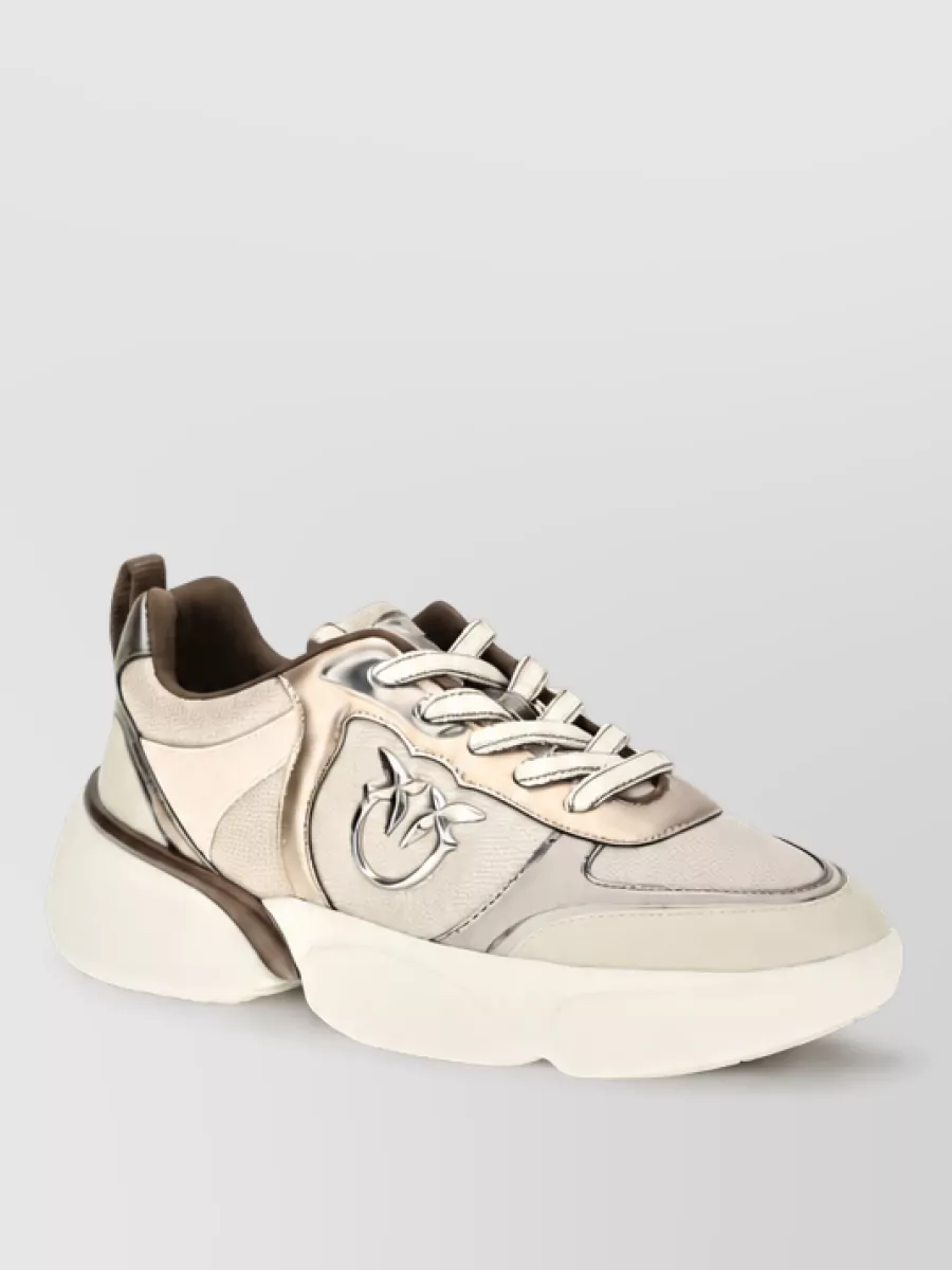 Pinko calf leather chunky low-top sneakers