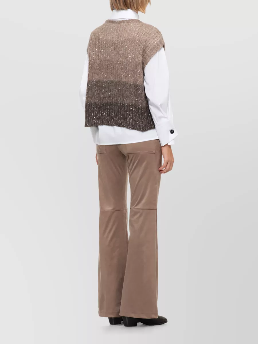 D.exterior Sequinned Ribbed Knit Vest