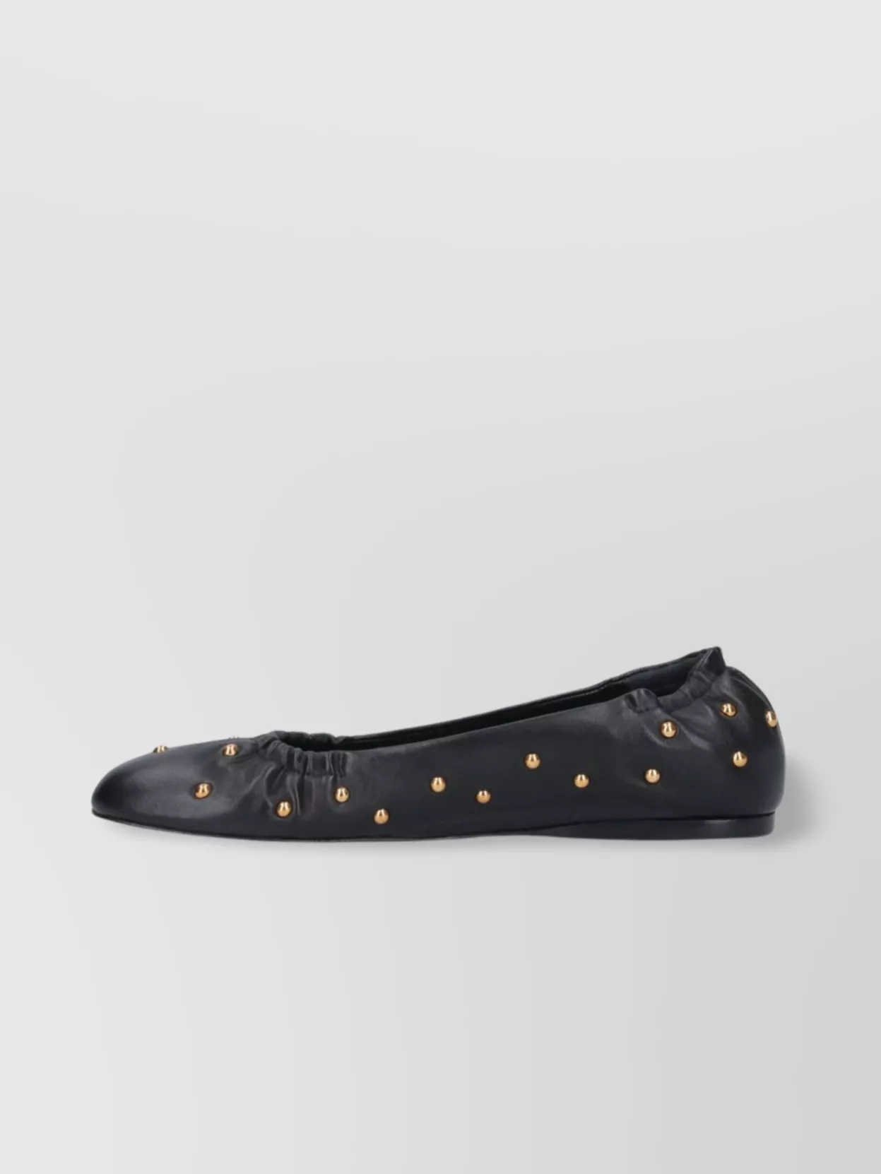Chloé Elasticated Trim Round Toe Studded Design Ballerina Shoes