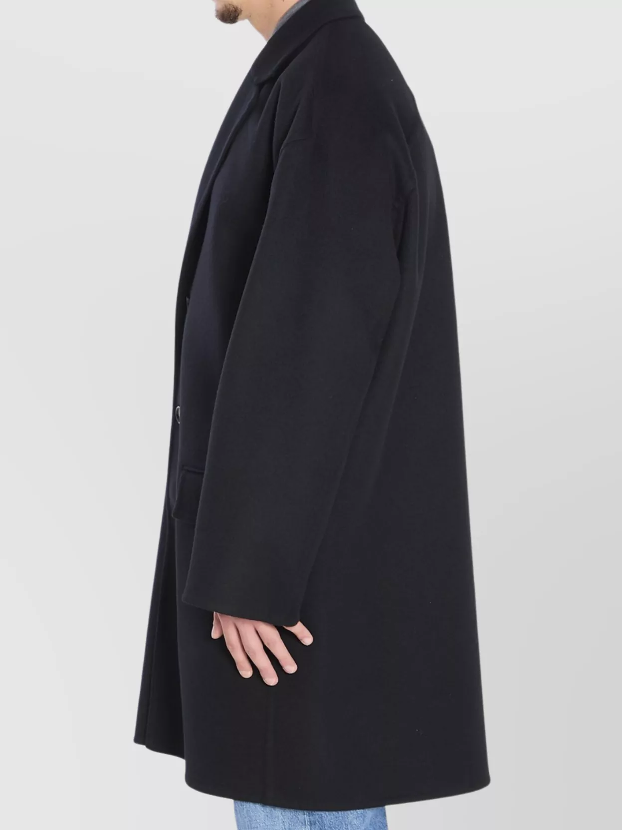 Bottega Veneta Wool Coat With Notched Lapel And Pockets