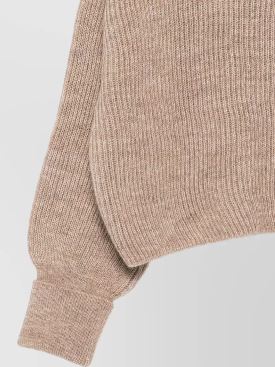 Closed Ribbed High-Neck Wool-Blend Sweater