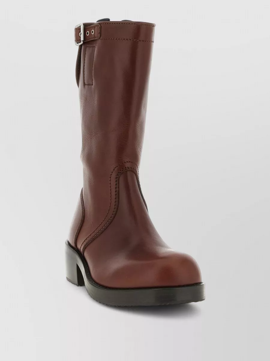 Dries Van Noten Leather Biker Boots