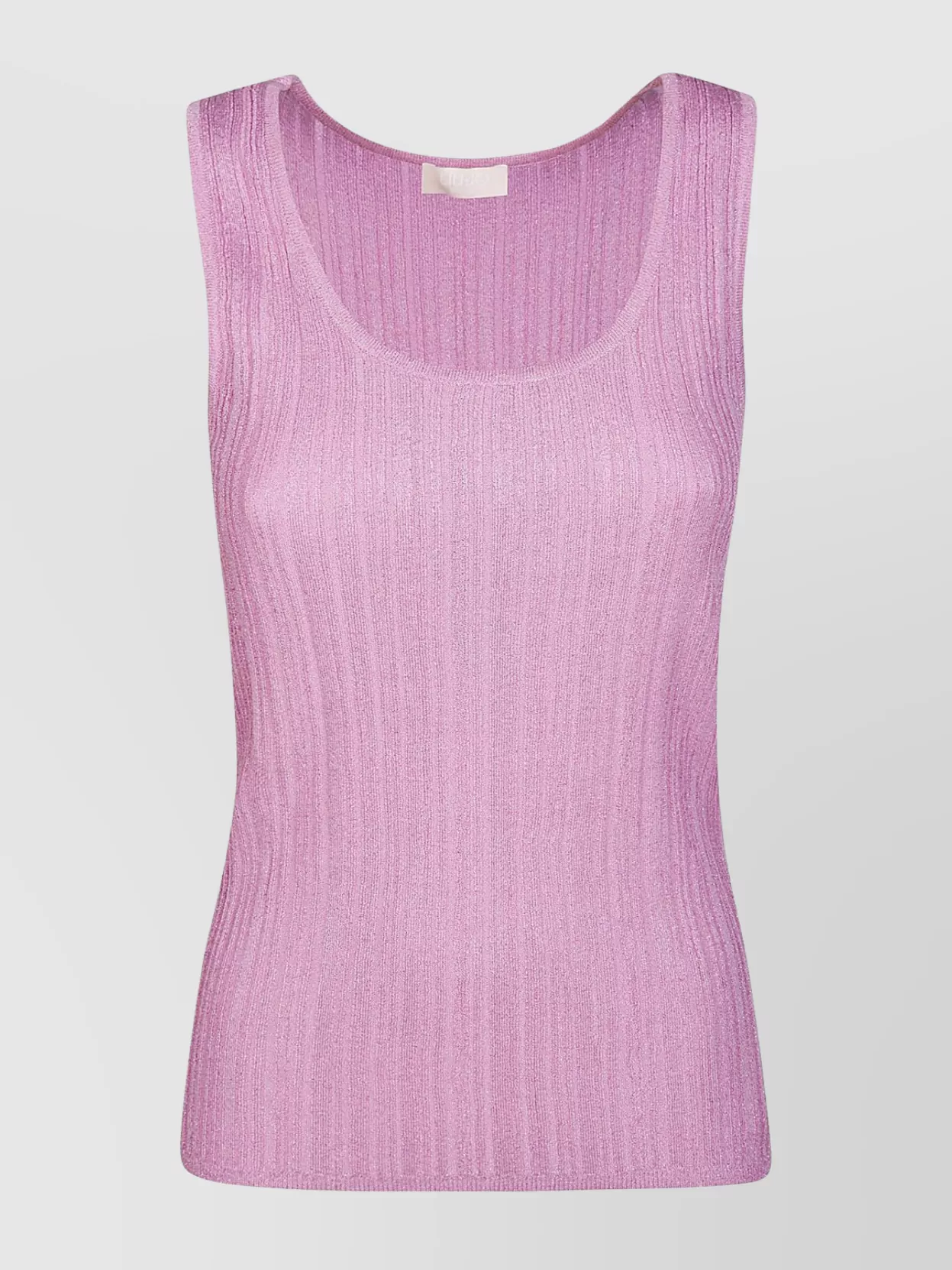 Shop Liu •jo Ribbed Knit Sleeveless Top With Streamlined Design