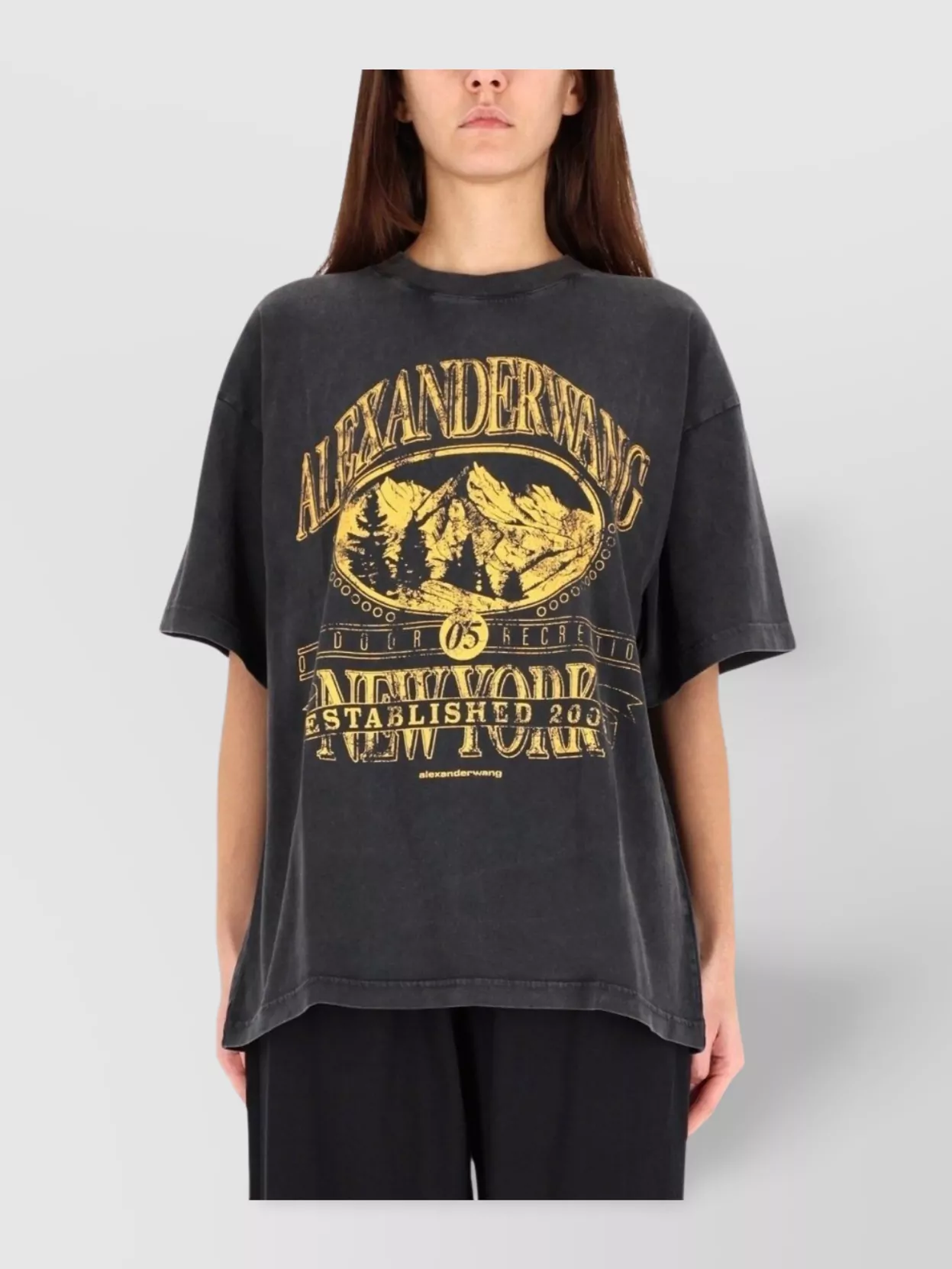 Alexander Wang Graphic Print Relaxed Fit Crew Neck Top